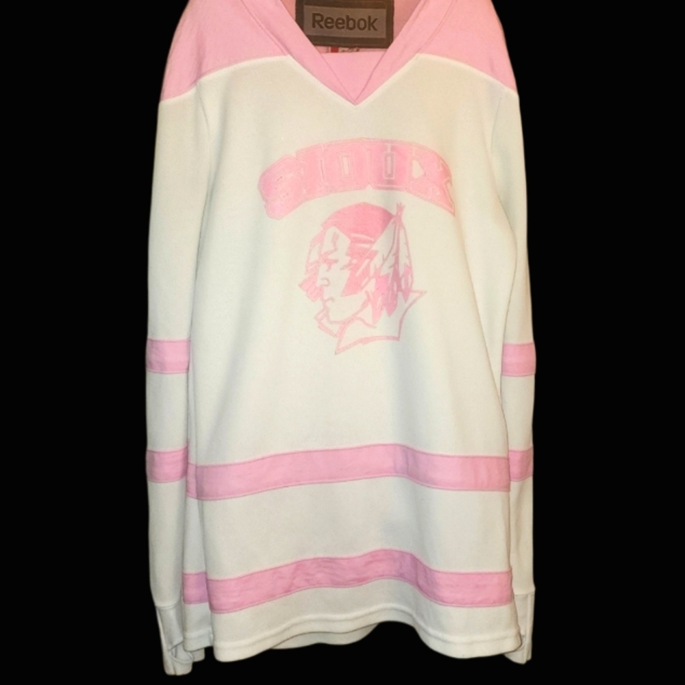 Sioux Reebok Jersey Women's Size Small Pink & White
